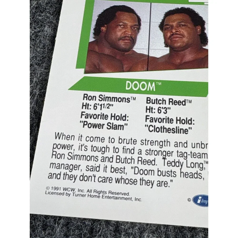 WCW Doom Wrestling Trading Cards Set - 1991